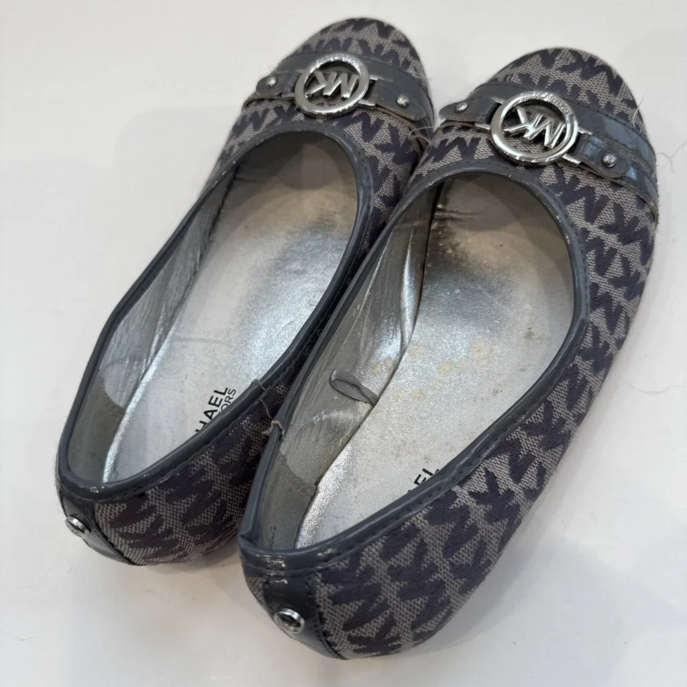 Michael Kors Tori Drew‎ 2 Signature Tan Black Ballet Flats Girls Youth Size 3